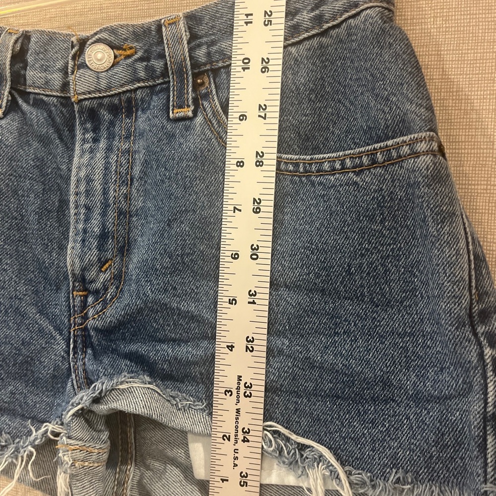 Levi's 511Shorts Womens Juniors 3 Blue Cut Off Distressed Frayed Back Girasol - Picture 9 of 11